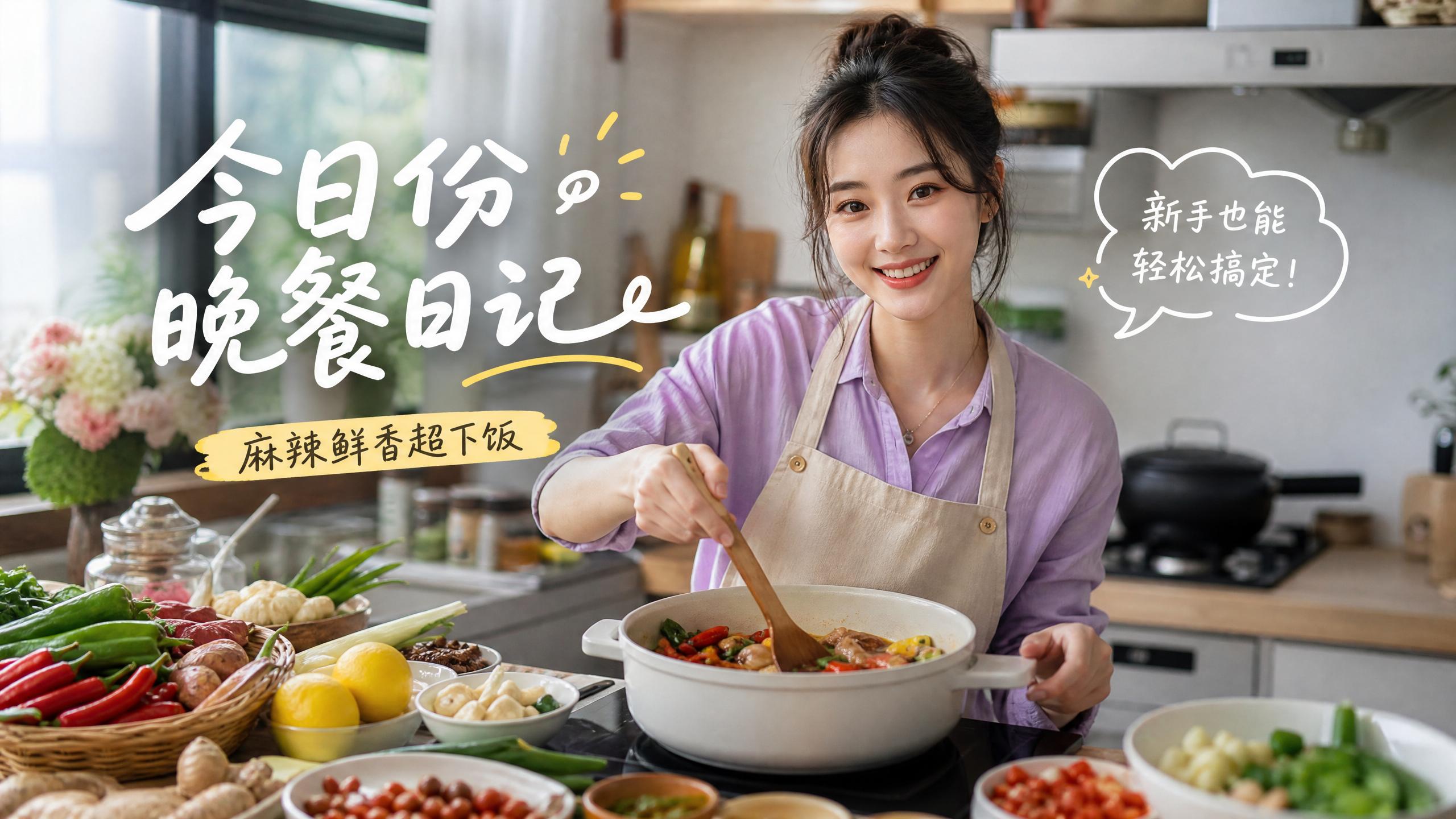 麻豆视频 【美食视频教程】今日份晚餐日记，麻辣鲜香超下饭，新手也能轻松搞定